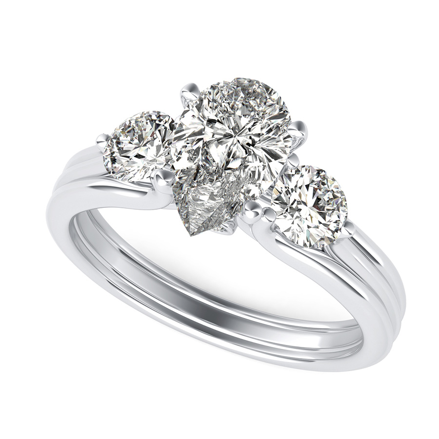 Hartine Three Stone Engagement Ring