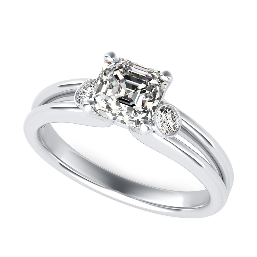 Taj Three Stone Engagement Ring