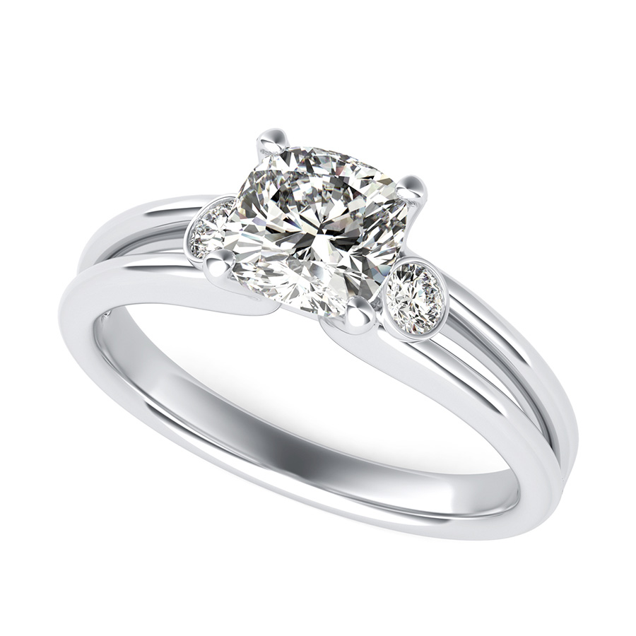 Taj Three Stone Engagement Ring