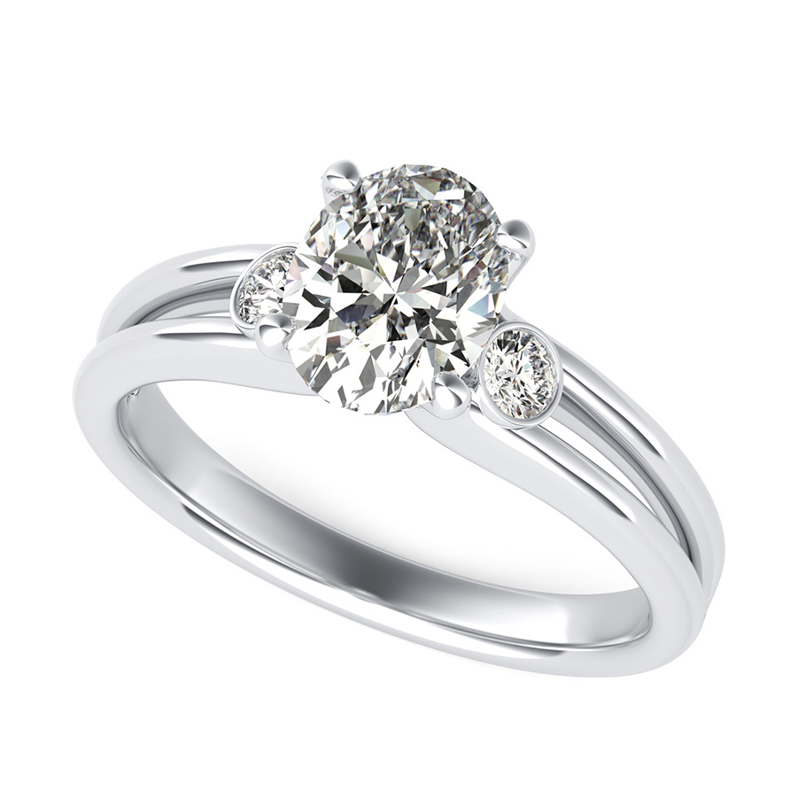 Taj Three Stone Engagement Ring