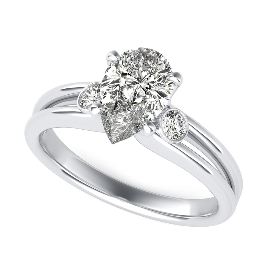 Taj Three Stone Engagement Ring