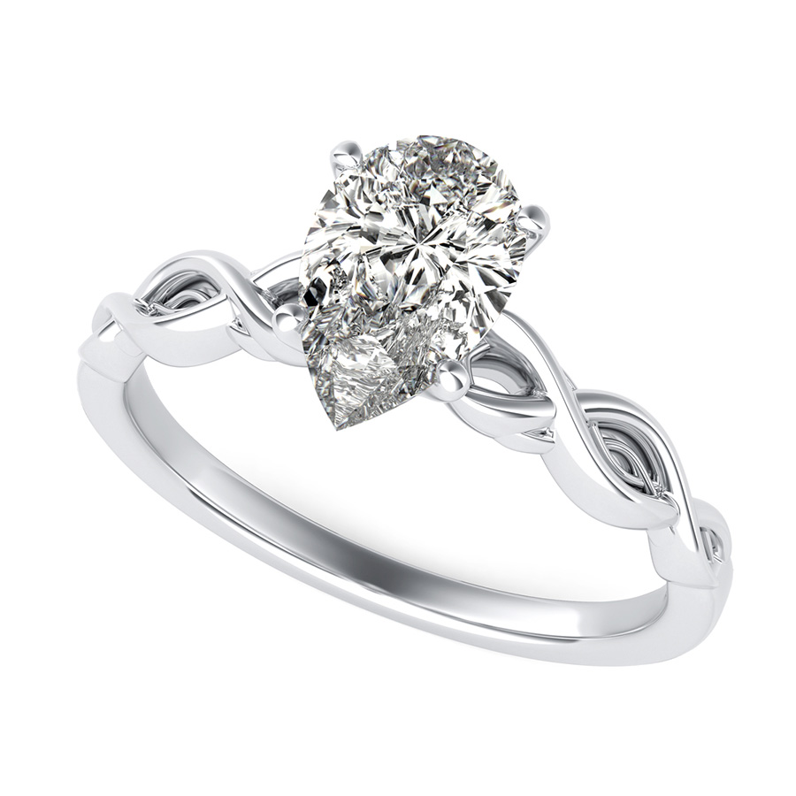 Infinity Twist Solitaire Engagement Ring